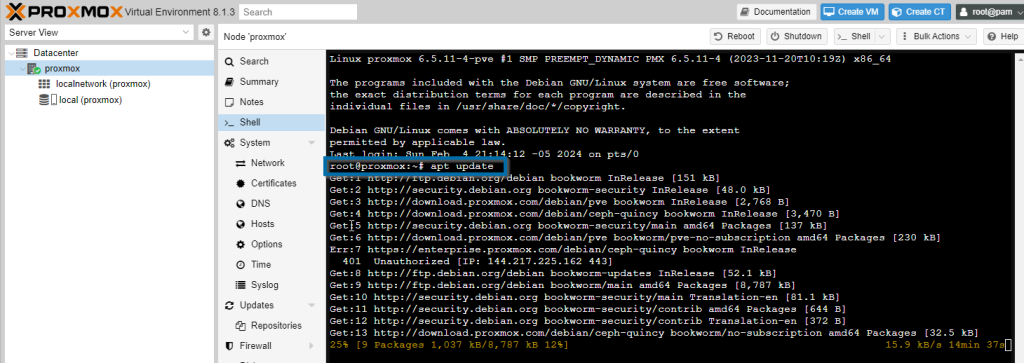 Configuring Proxmox 22