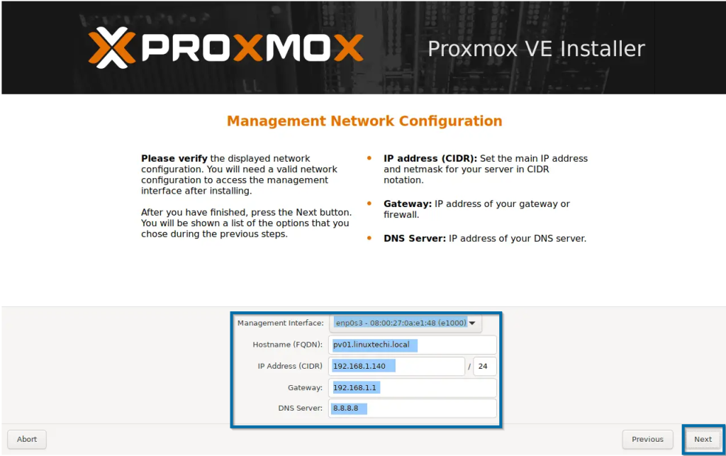 Installing Proxmox 19