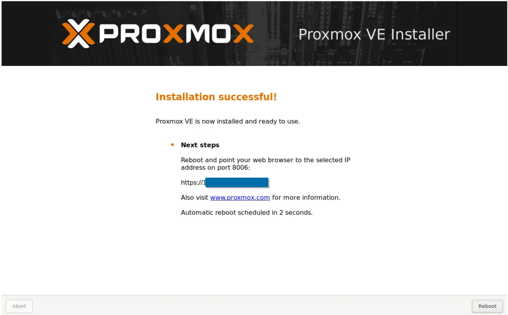 Installing Proxmox 22